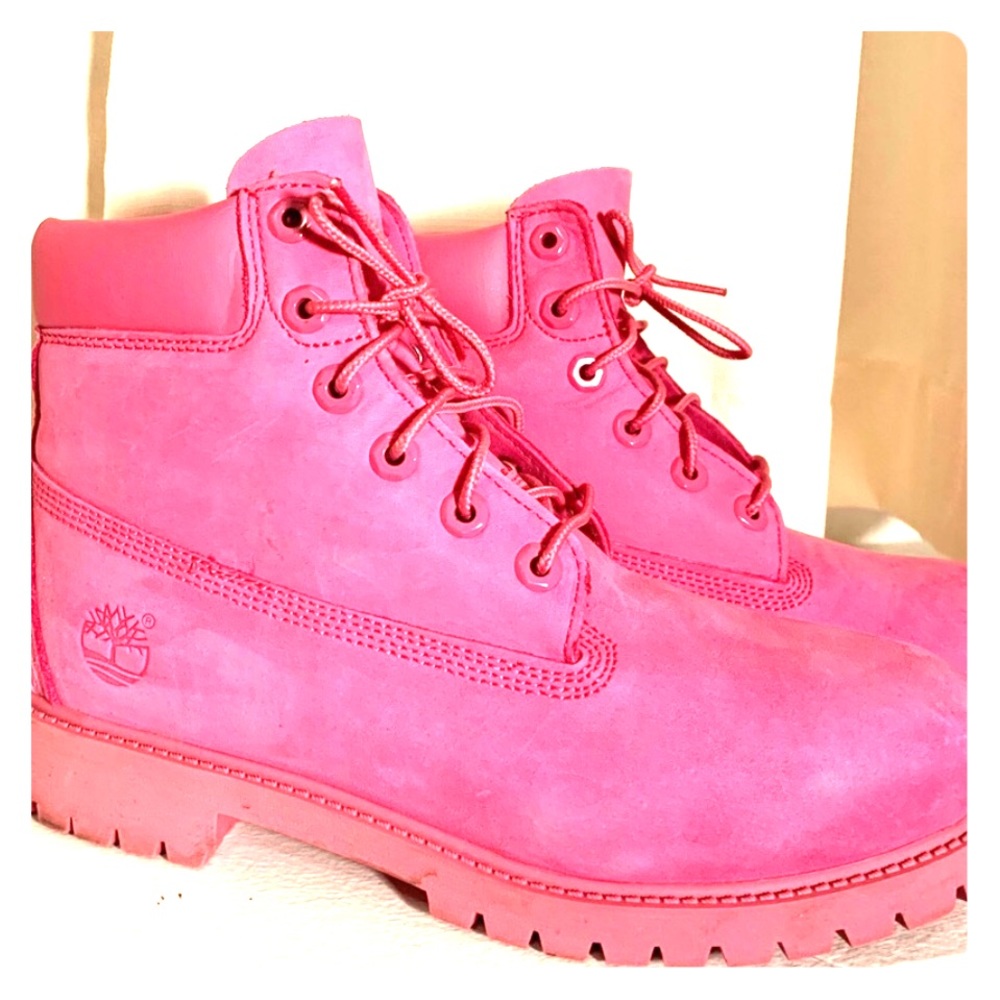 Pink timberlands boots 1 day sale !!!!!